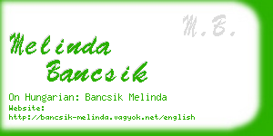 melinda bancsik business card